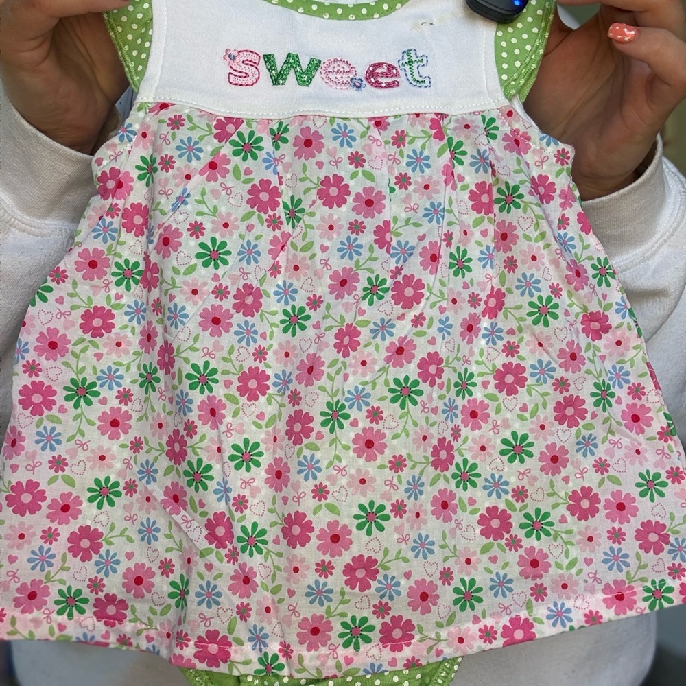 2000’s Style Baby Dress with 'Sweet' Embroidery